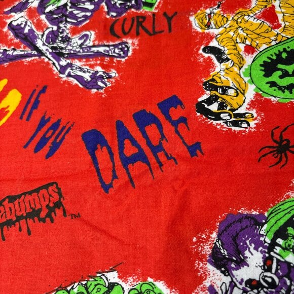 Goosebumps Cotton Fabric 40"x27" Red Background Creepy Cartoon Monsters Spooky T - Picture 4 of 10